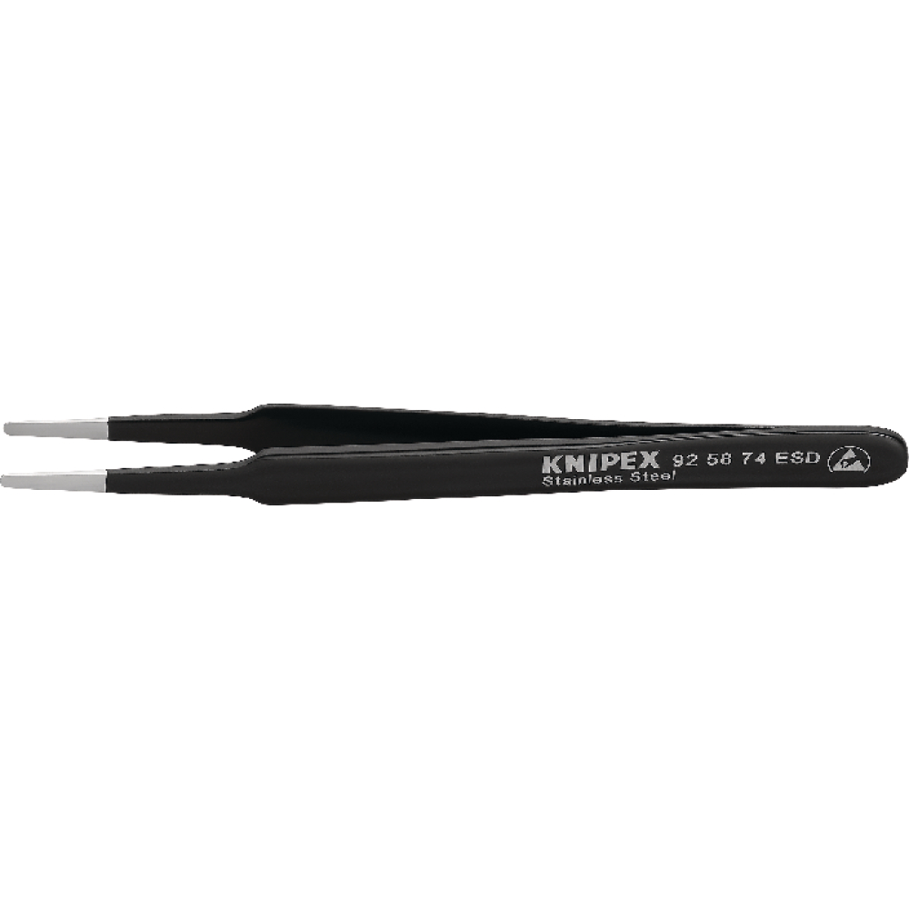 ESD-Pinzette rund 2mm 120mm schwarz Knipex