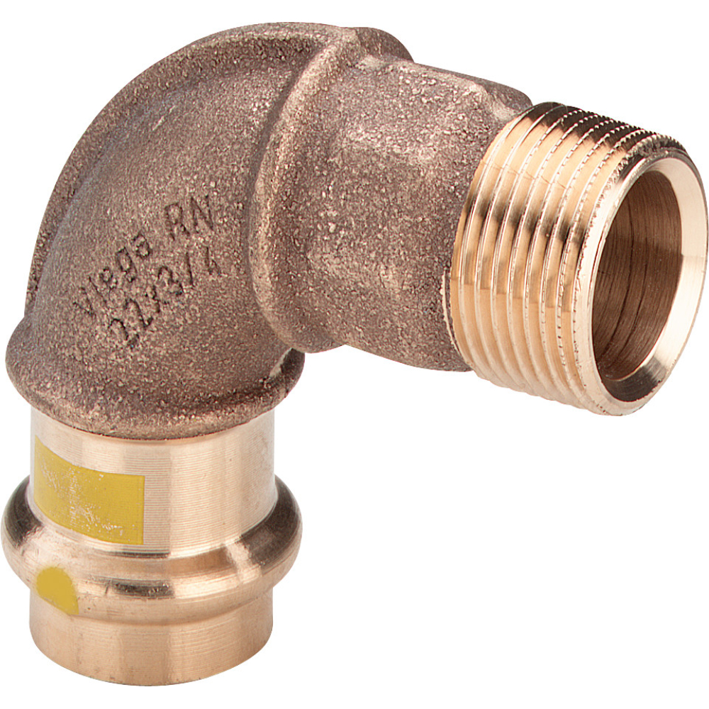 Viega Bogen 90 Grad mit SC Profipress G 2614 für Gas in 12mm x R1/2 Rotguss