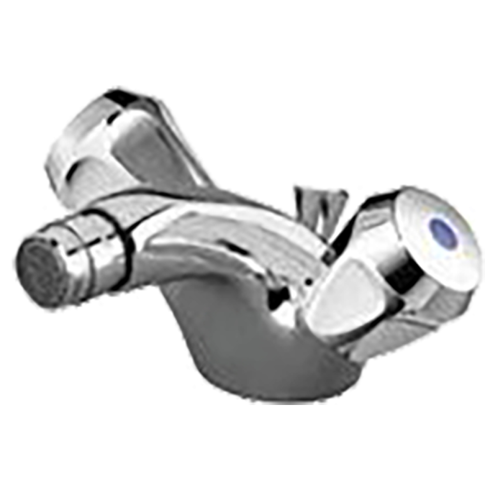 FORMAT Basic 2.0 Bidet-Zweigriffarmatur mit Ablaufgarnitur, ABS-Griff, chrom