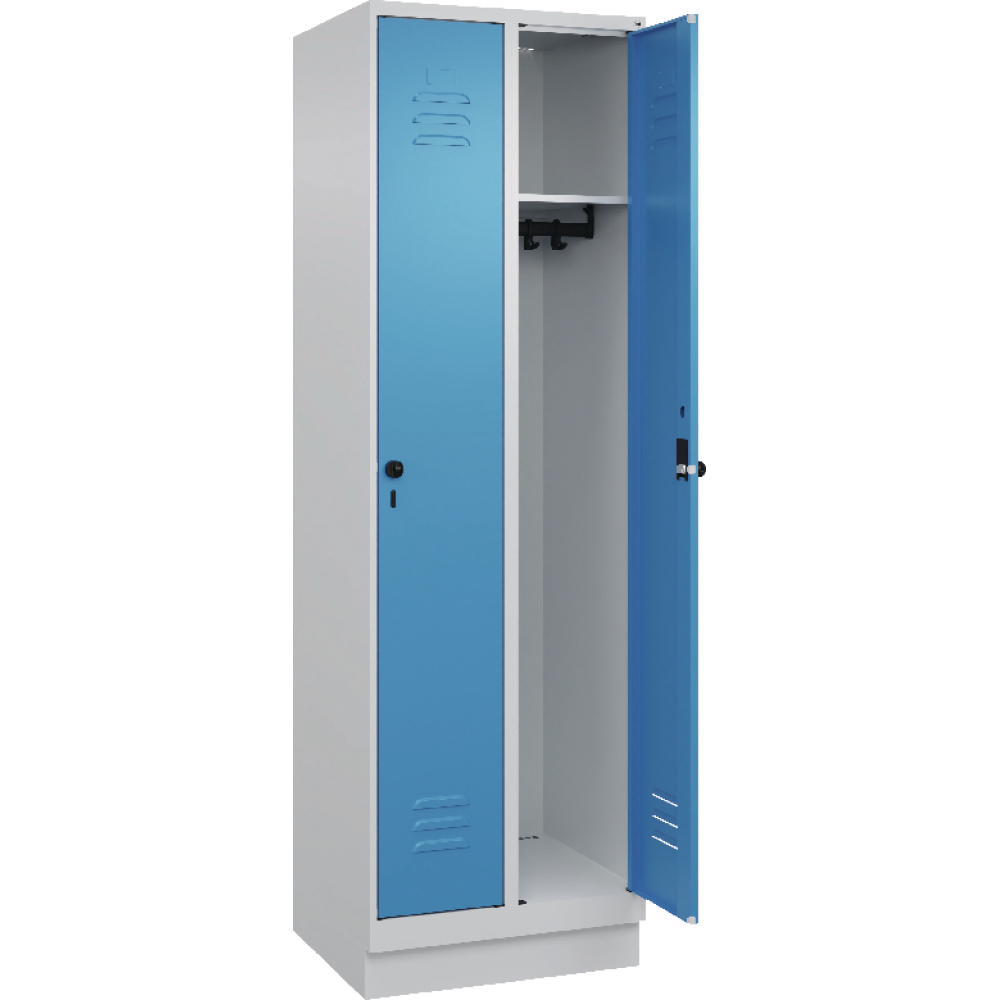 Garderobenschrank CLASSIC B800xT500xH1950 mm RAL 7035/5012, 2