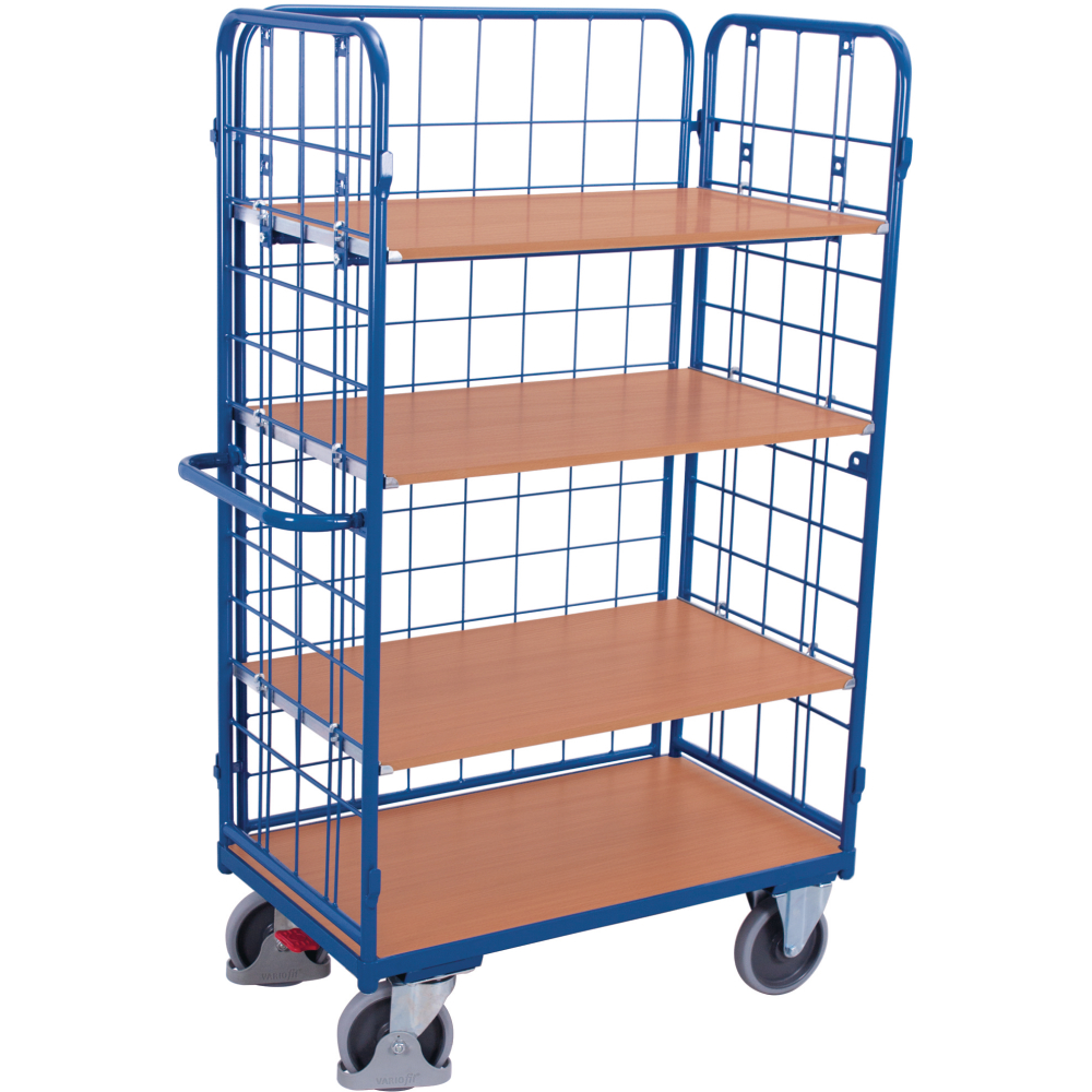 Etagenwagen 500 kg 3 Wand Lad. 1200x800 mm 4 Böden
