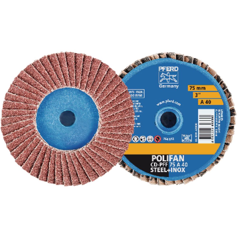 Pferd COMBIDISC Fächerschleifscheibe Mini-Polifan Korund 75mm K 40