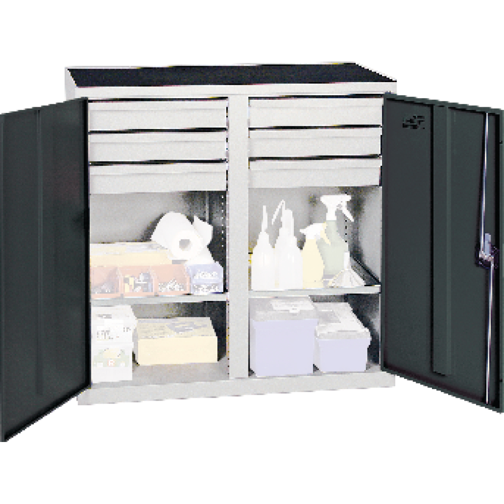 Werkzeugschrank S2000 RAL 7035/7016 2 Abt., 6 Schubl 2 Wannenböden