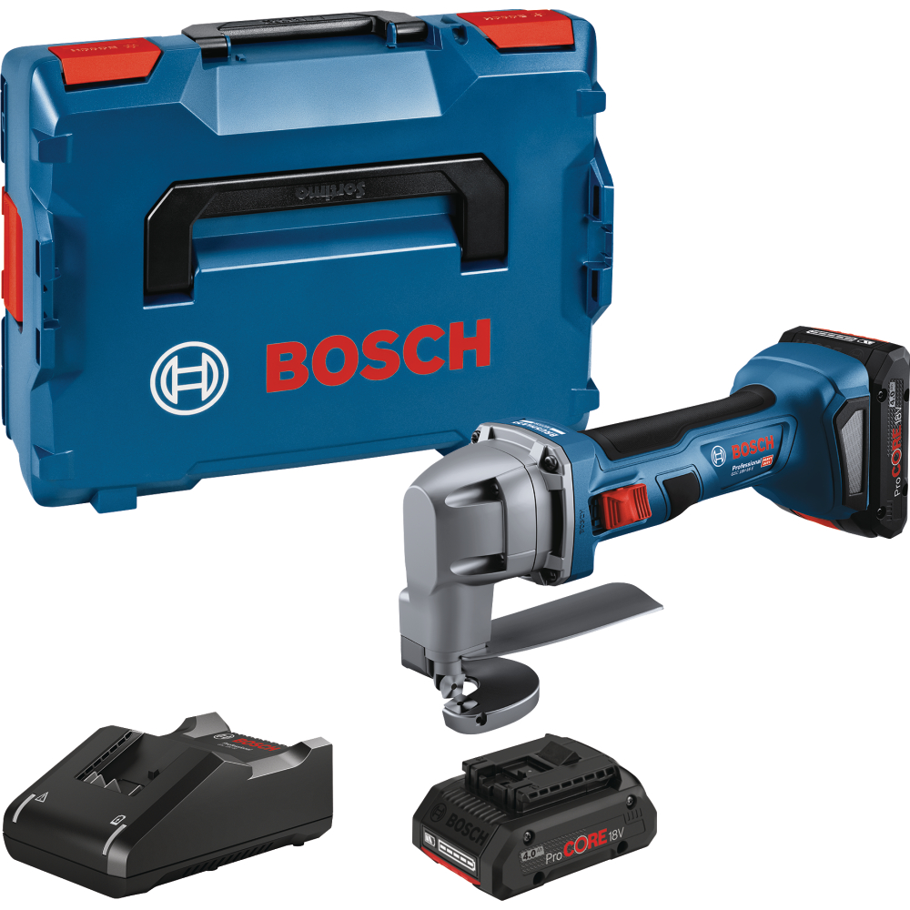 Bosch Akku-Blechschere GSC 18V-16 E, 2 Akku ProCORE18V, Schnelladeg.
