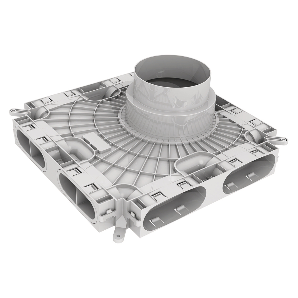 Vaillant Niedrigbau-Luftverteiler für Luftschlauch flach 52 x 132 mm