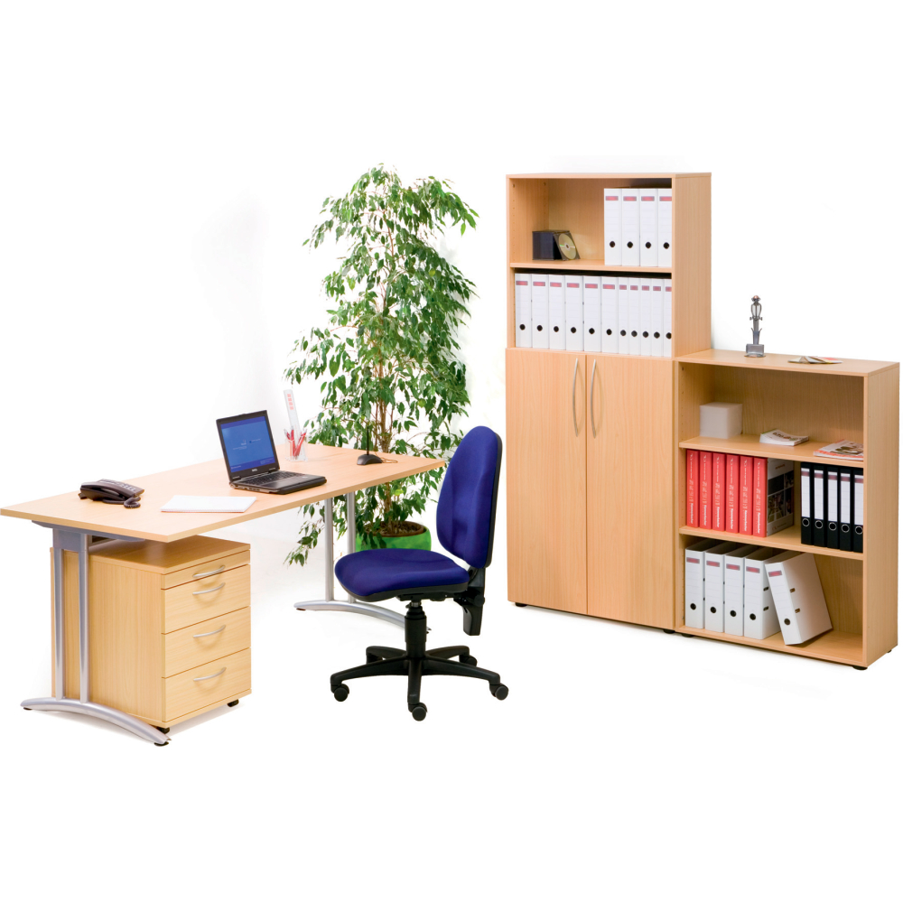 Büro-Set inkl. Stuhl 5-teilig, Buche