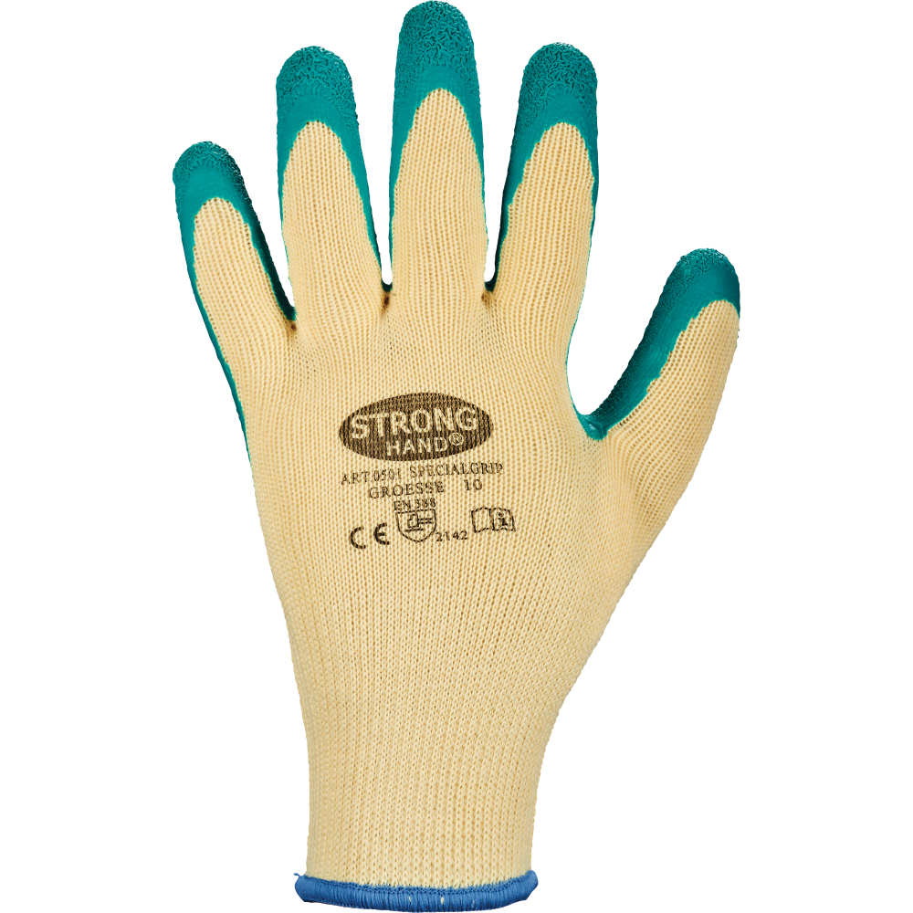 STRONGHAND® Latex-Handschuh SPECIALGRIP gelb-grün Gr.10