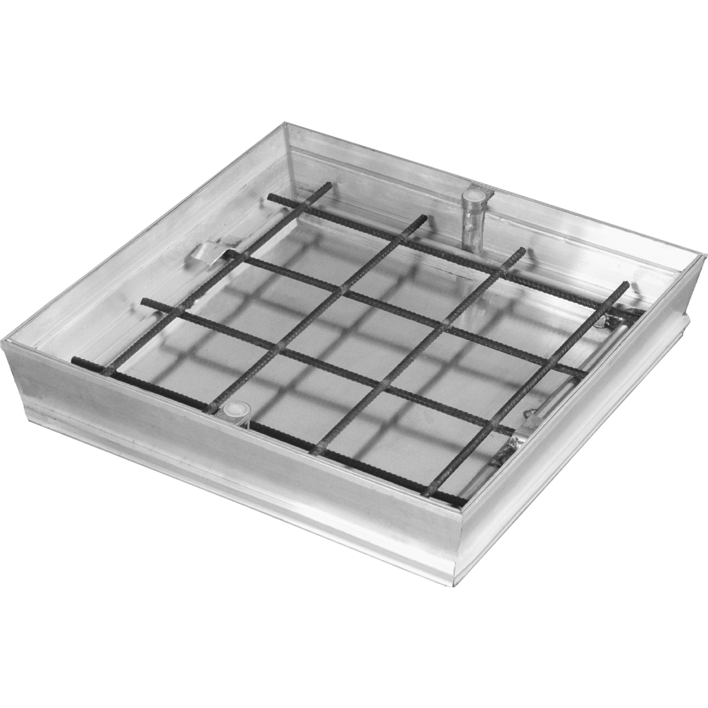 Schachtabdeckung Aluminium zur Aufnahme von Bodenbelägen 60x60cm li.We.50x50cm