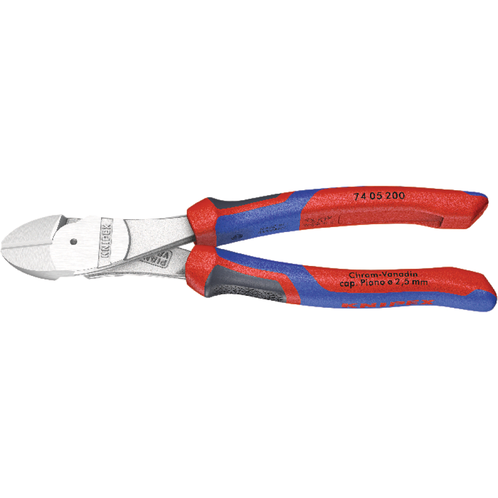 KNIPEX Kraft-Seitenschneider 160mm verchromt mit Mehrkomponenten-Griffen