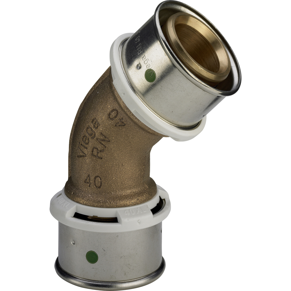 Viega Winkelkupplung mit SC Sanfix P 2126 in 32mm Rotguss