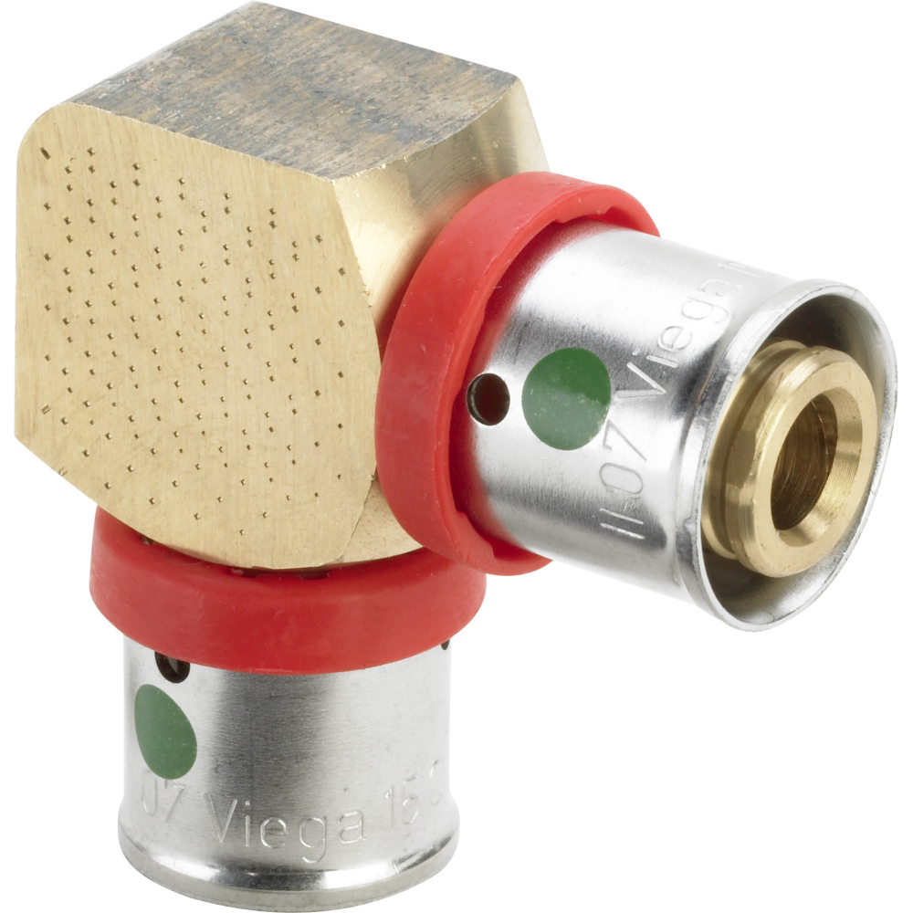 Viega Winkelkupplung mit SC 1214.3 in 15x1,5mm Rotguss