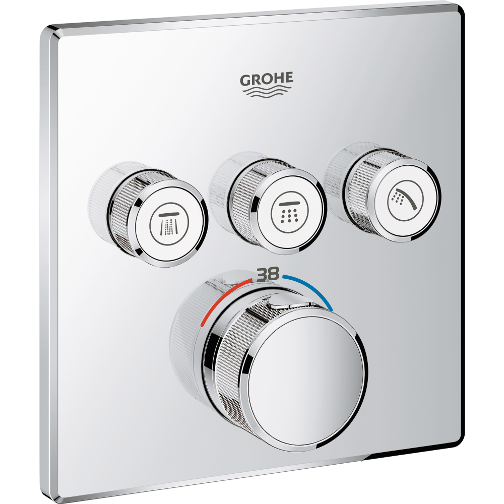 Fertigmont.-Set Grohtherm SmartC. 3 Absp.-V. chrom