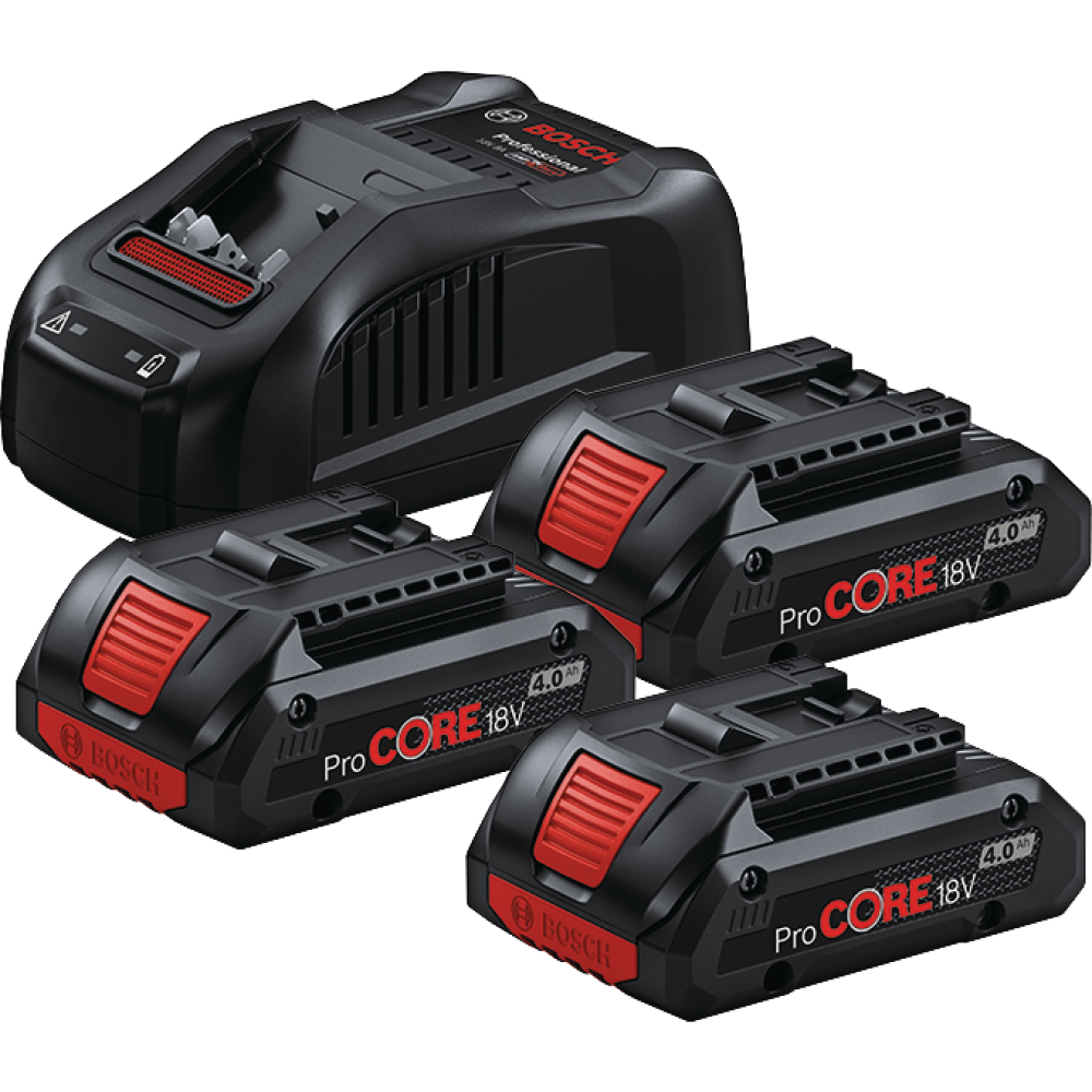 Bosch Akku-Starter-Set 18V 3x Akku 4,0Ah ProCore + GAL 1880 CV
