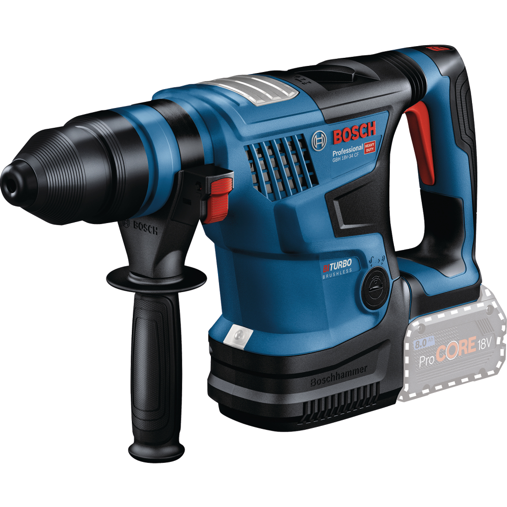 Bosch Akku-Bohrhammer 18V SDS plus c&g GBH 18V-34 CF 5,8J BITURBO solo