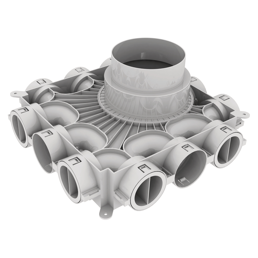 Vaillant Niedrigbau-Luftverteiler für Luftschlauch rund 75/62 mm