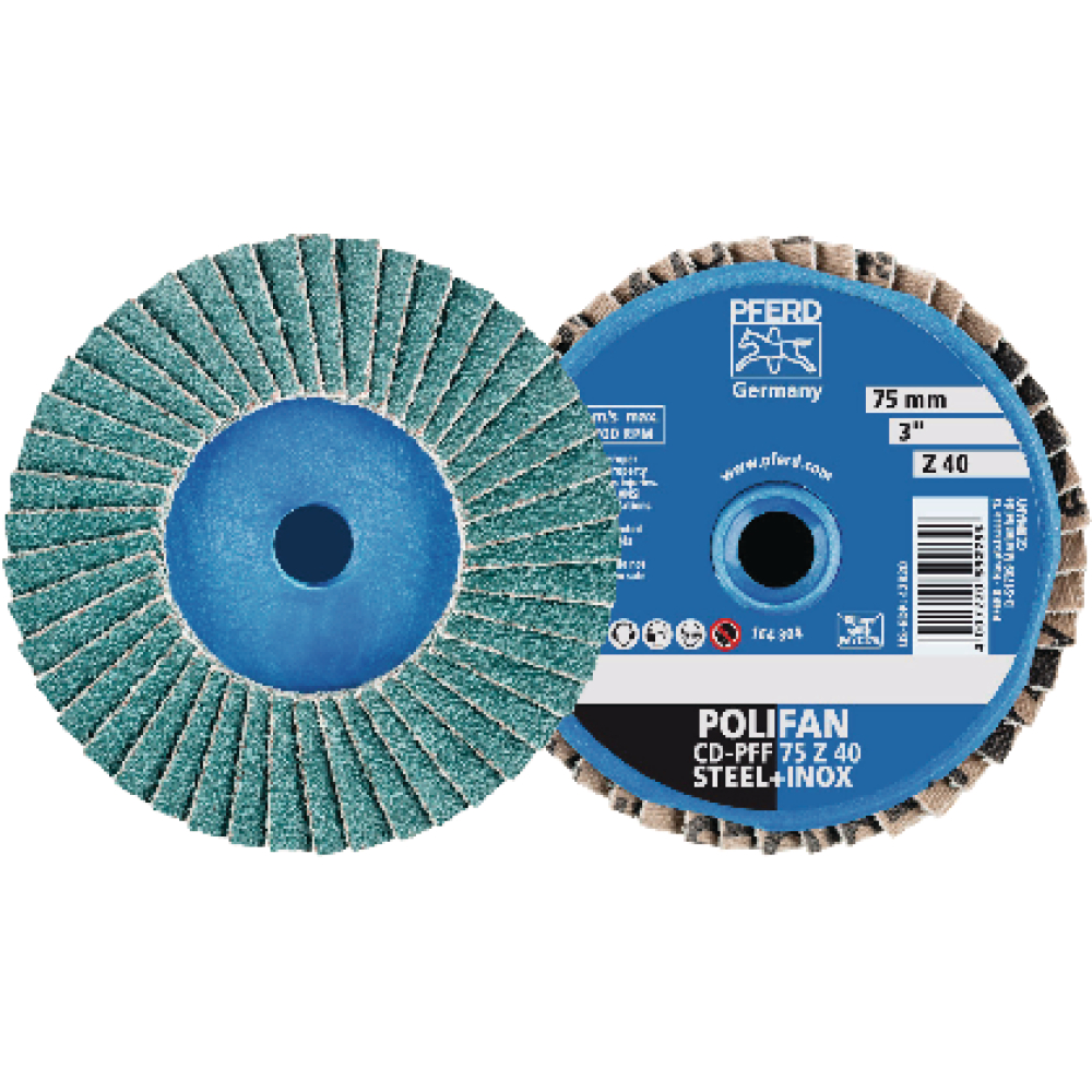Pferd COMBIDISC Fächerschleifscheibe Mini-Polifan Zirkon 75mm K 60