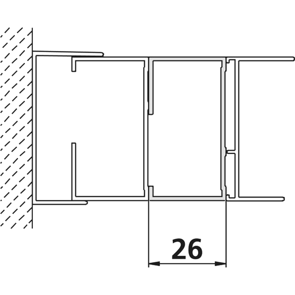 FORMAT Basic Stockverbreiterung SVSVS, silbermatt, 1850mm