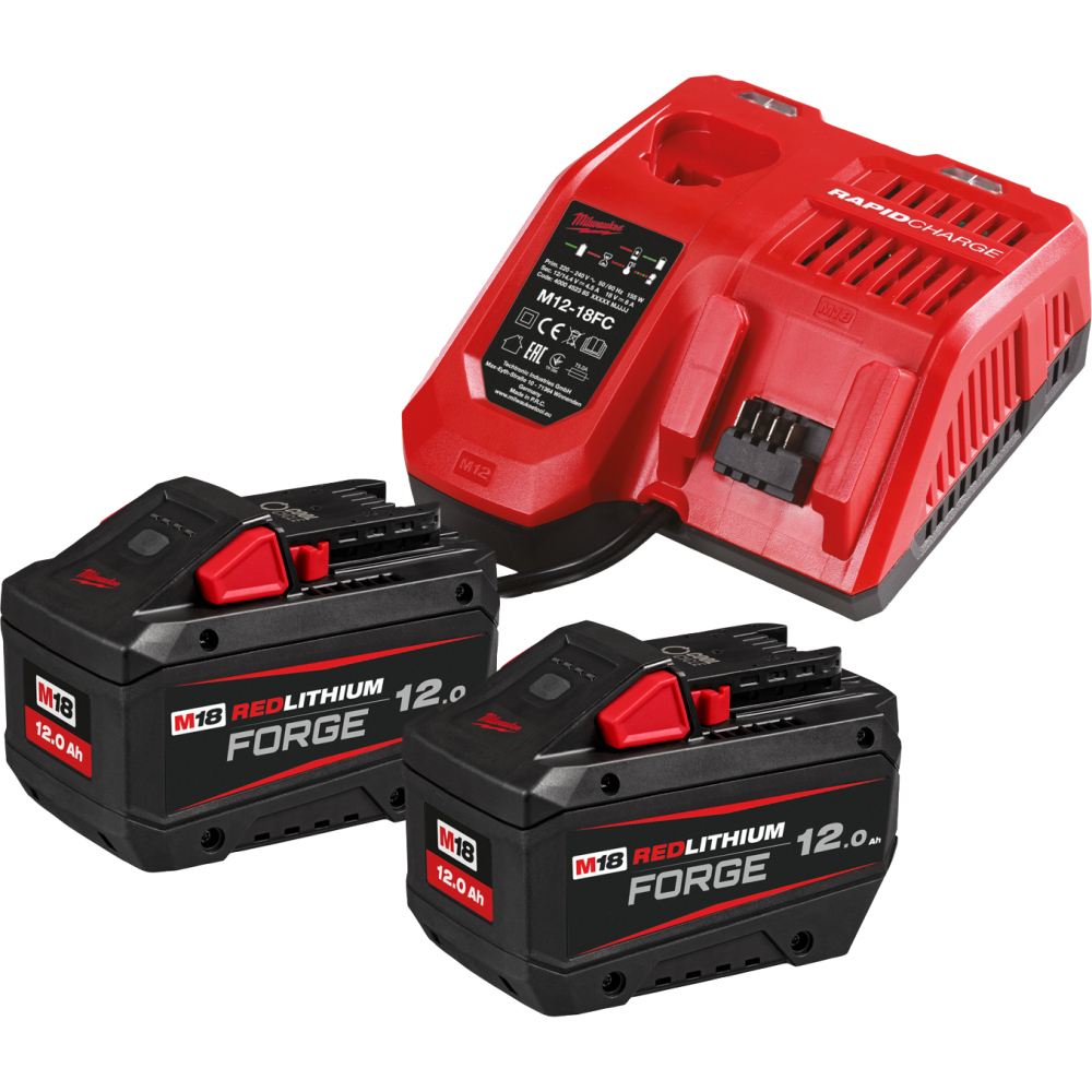 Milwaukee Akku-Starter-Set-18V M18 FORGE NRG-122 2x 12,0 A + M12-18 FC