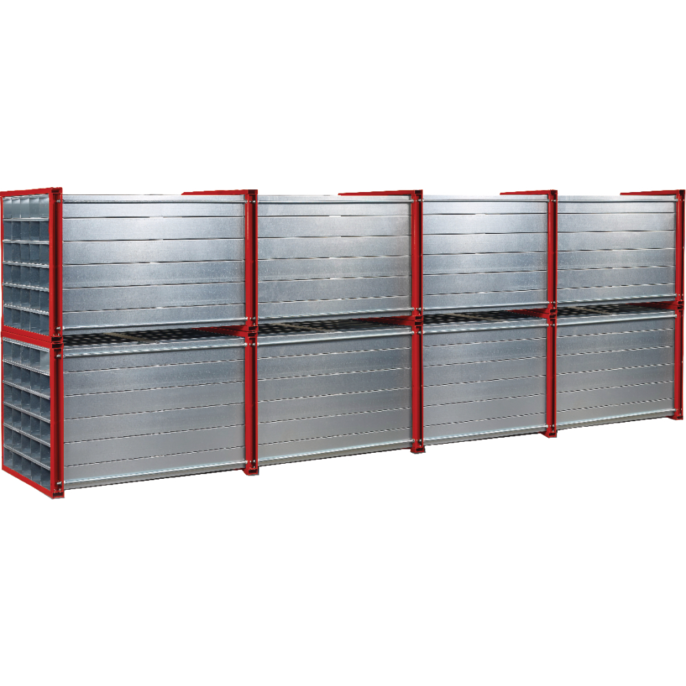 Wabenregal RWR-16/6 1000x1000x6000 16 Fächer RAL 3000
