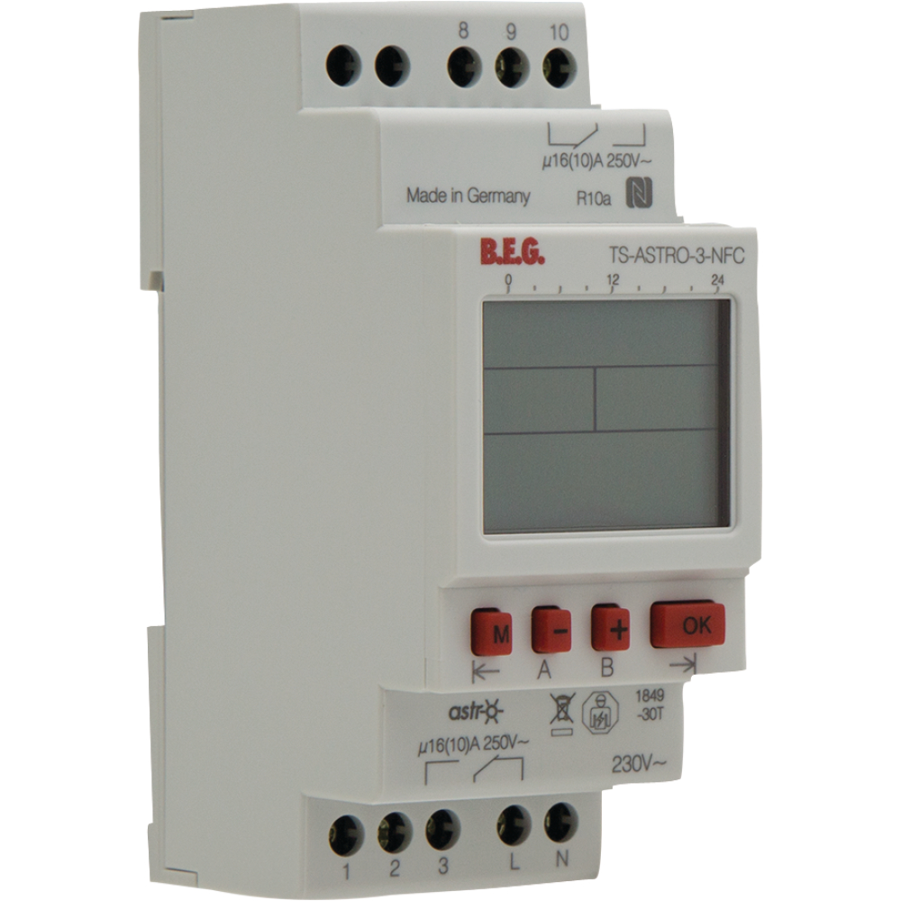 BEG Astrouhr digital 2-K. 56 Pl. TS-ASTRO-3-NFC