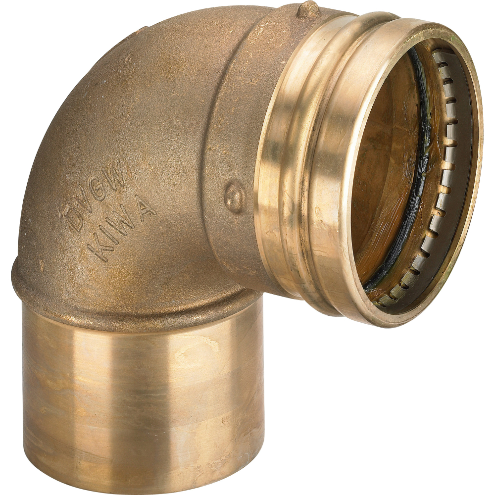 Viega Bogen Sanpress 2216.1LF 54mm, 90G, m SC-Con., labs-frei, Rotguss