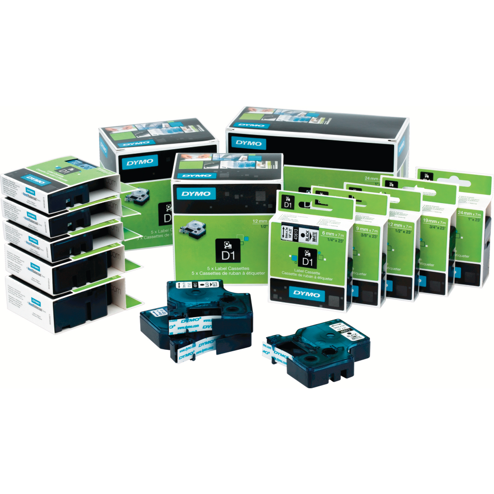 Schriftband D1 45016 schwarz/blau 12mmx7m