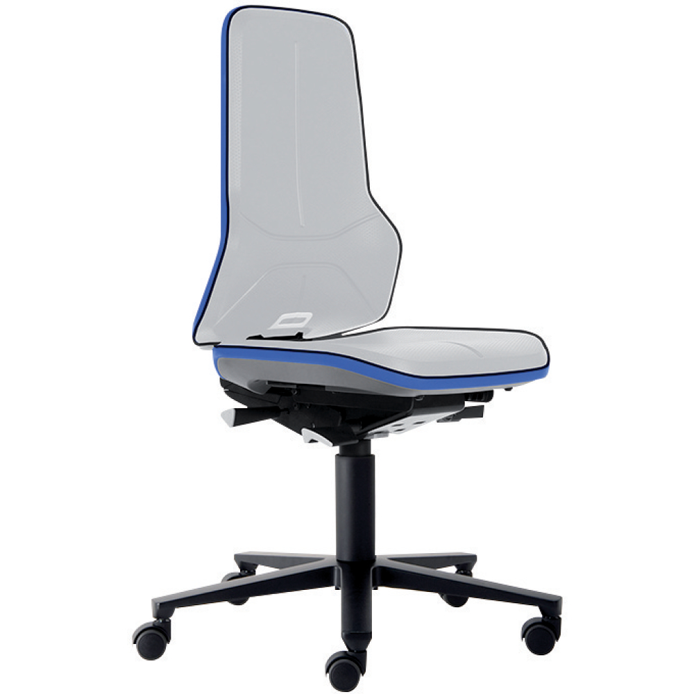 Basisstuhl ESD NEON 2 blau mit Rollen synchro