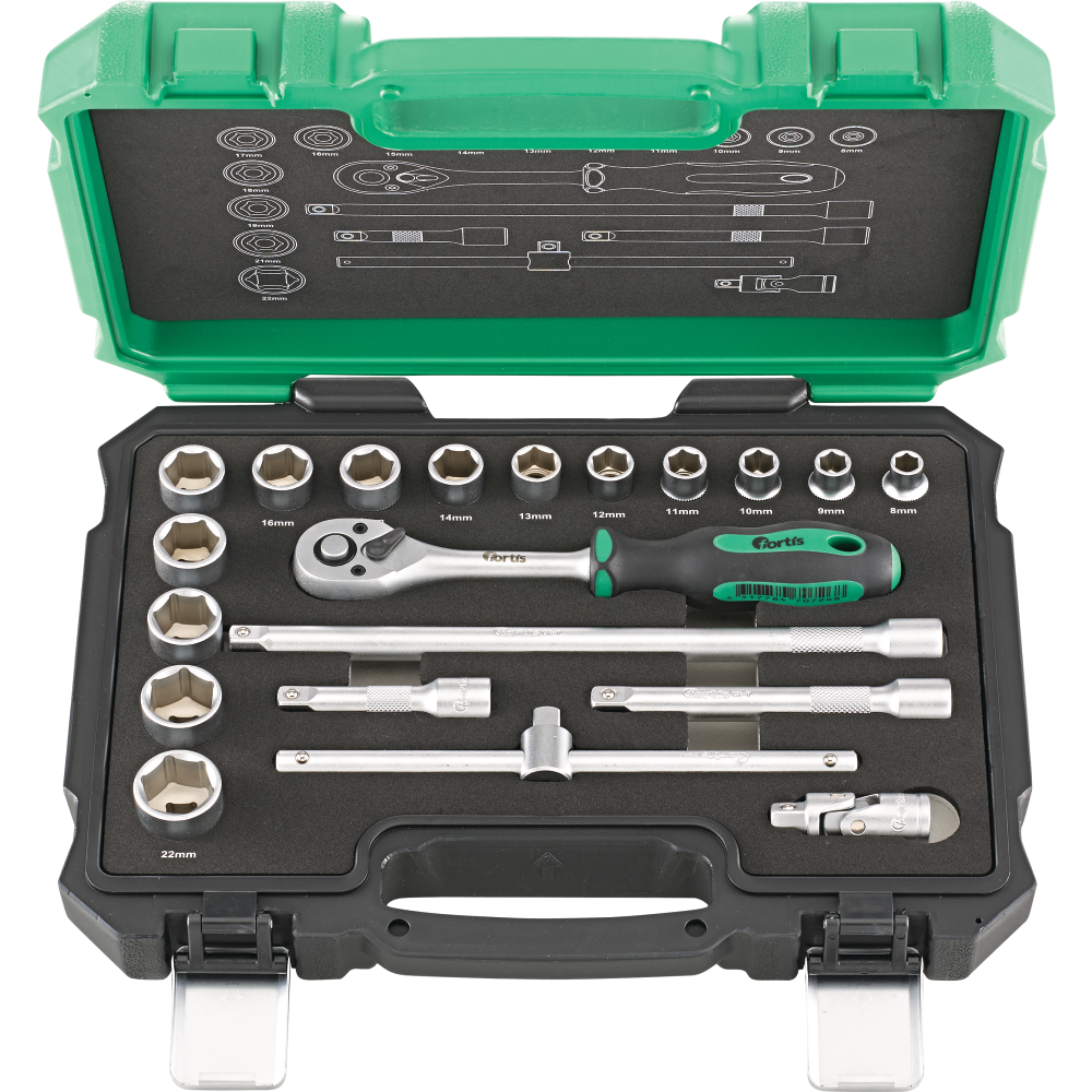 FORTIS Steckschlüssel-Garnitur 3/8" 20-teilig