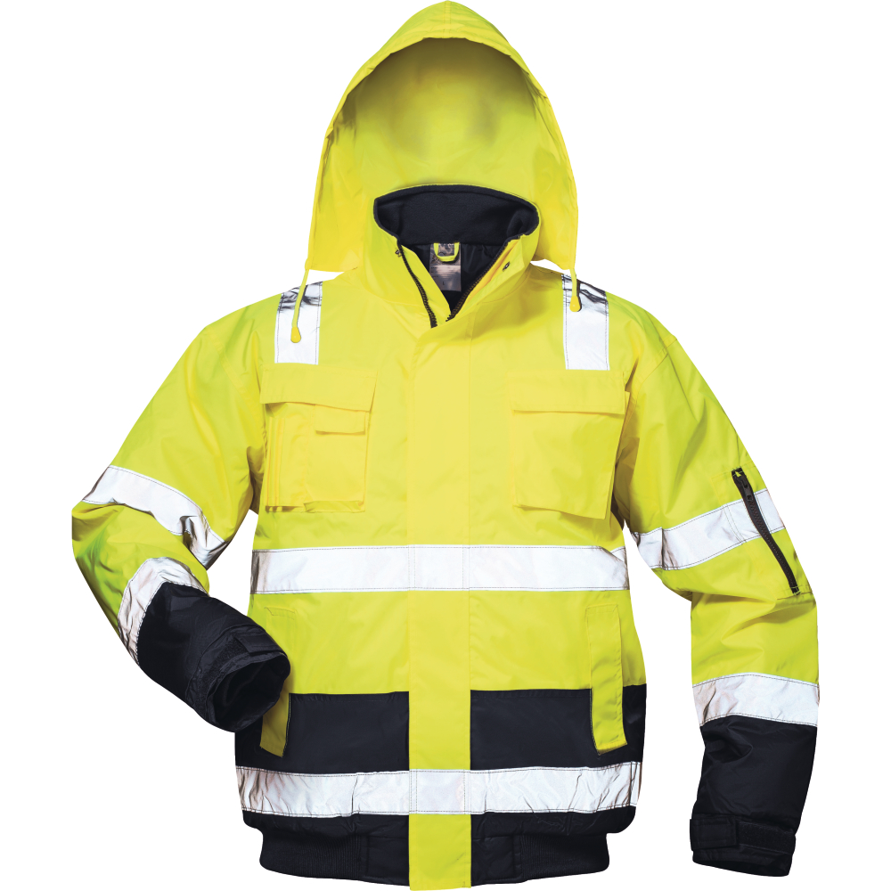 SAFESTYLE® Warnschutzpilotjacke AXEL fluoreszierend gelb/marine Gr.3XL