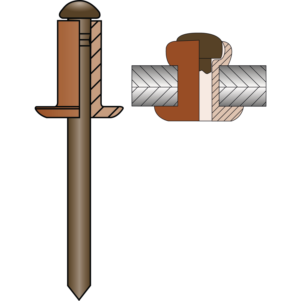 Blindniete ALFO® Kupfer/Bronze, Flachkopf
