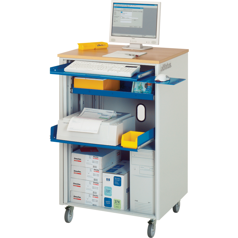 PC-Arbeitsplatz mobil grau/blau