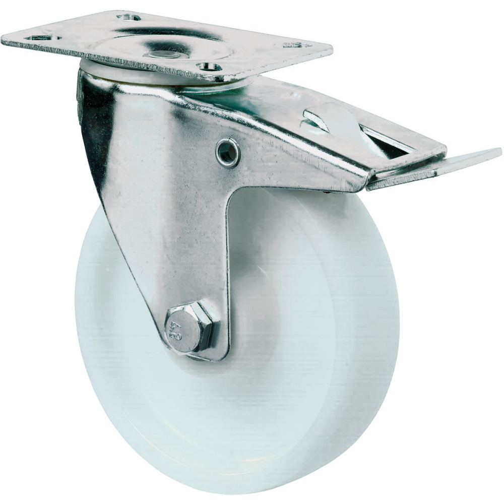 Lenkrolle fest 200mm Stahlbl verz Poly LG.R