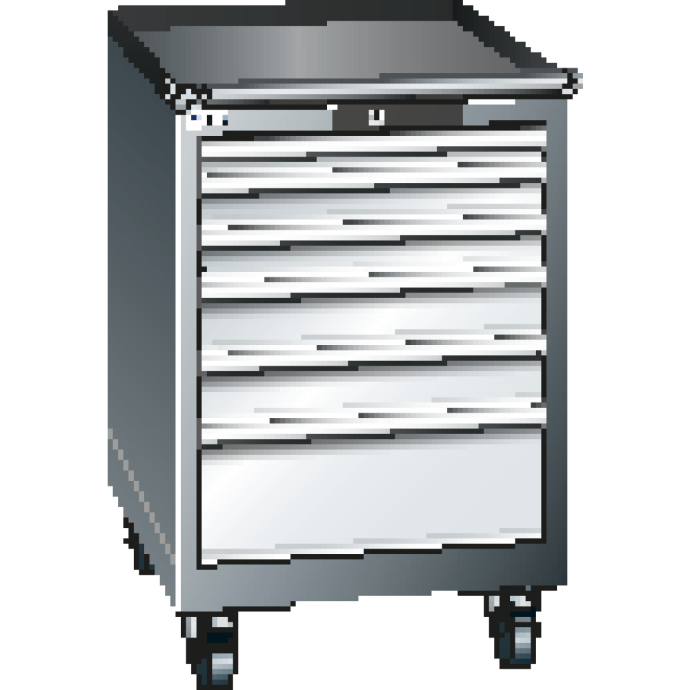 Schubladenschrank blau H890,6 Schubl.