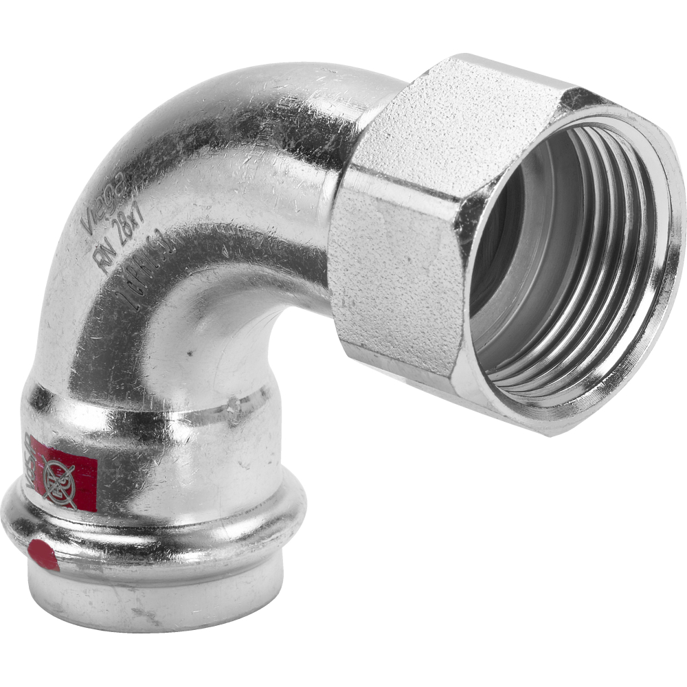 Viega Bogen 90 Grad mit SC Prestabo 1114.5 in 22mm x Rp3/4 Stahl verzinkt