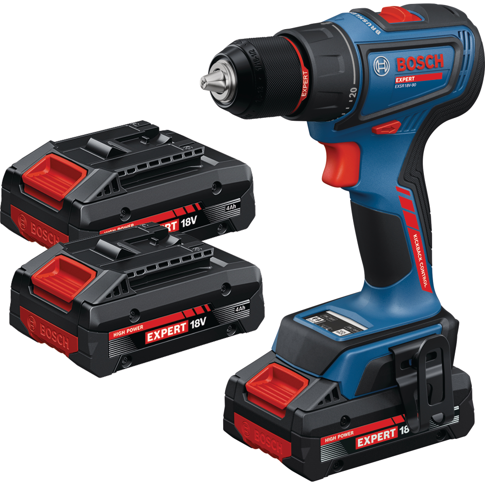 Bosch Akku-Bohrschrauber Expert 18V EXSR18V-90 3x Akku 4,0Ah Li-Ion