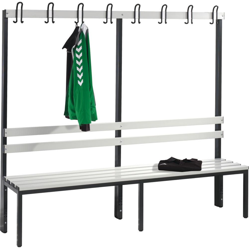 Sitzbank einseit.m.Haken, L2000mm, m.Kunstst.-Leist