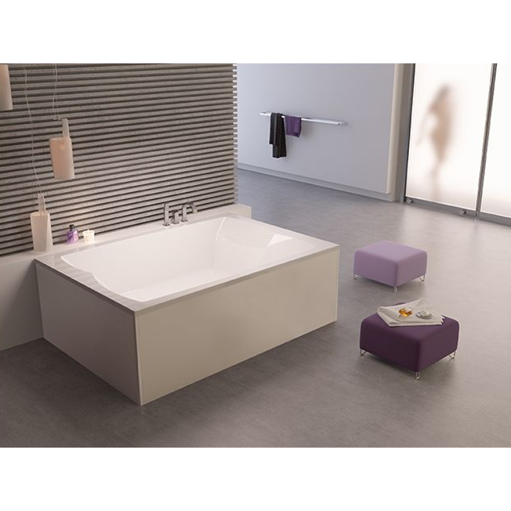 FORMAT Design Glasverkleidung zu Duowanne 190x90cm, weiß, für Vorwand