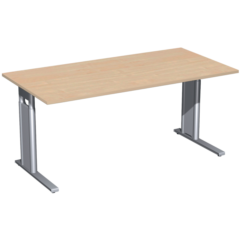 Schreibtisch C-Fuß Nußbau 1600x800/,680-820