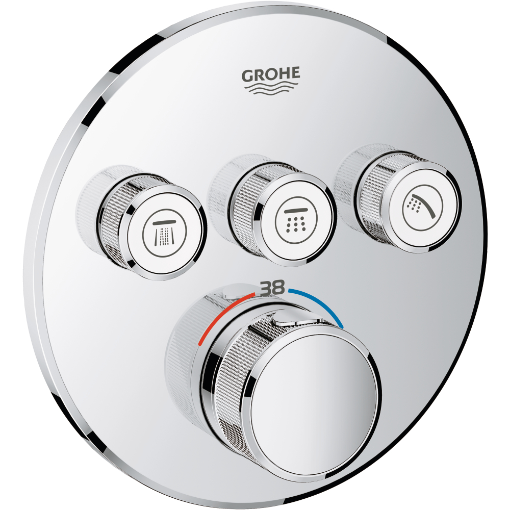 Fertigmont.-Set Grohtherm SmartC. 3 Absp.-V. chrom