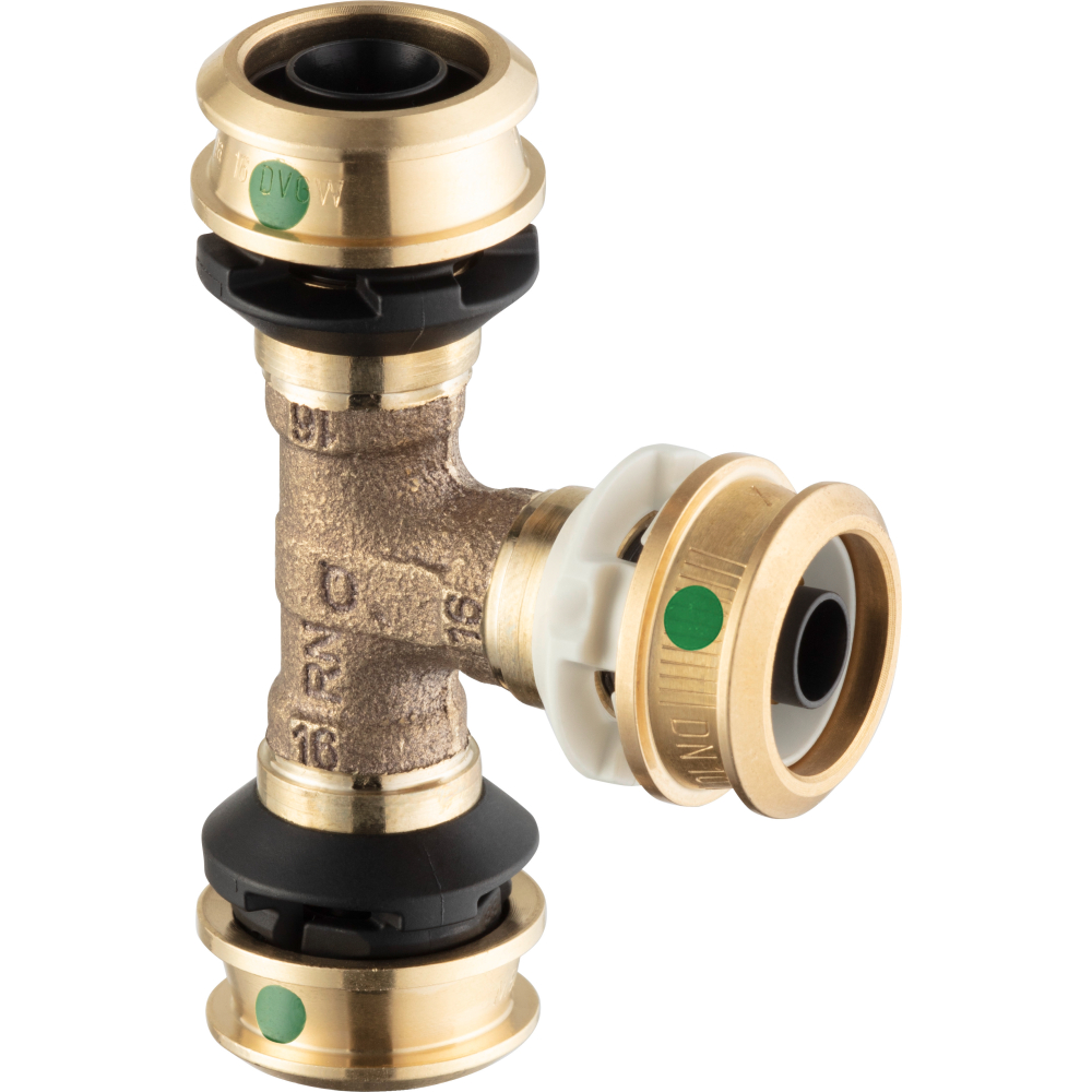 Viega T-Stück mit SC Raxofix DN10 5318.01 in 16mmxDN10x16mm Siliziumbronze