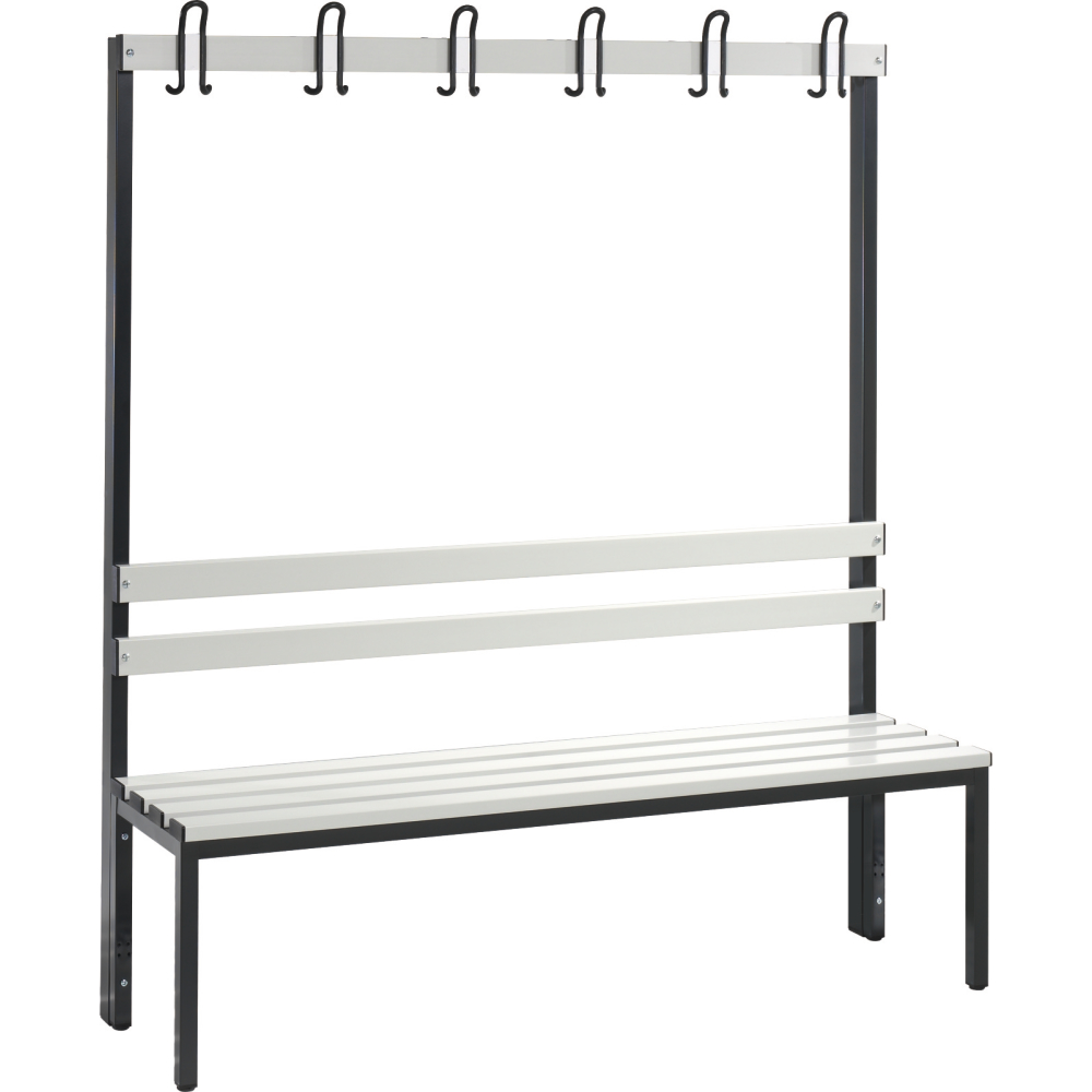 Sitzbank einseit.m.Haken, L1500mm, m.Kunstst.-Leist