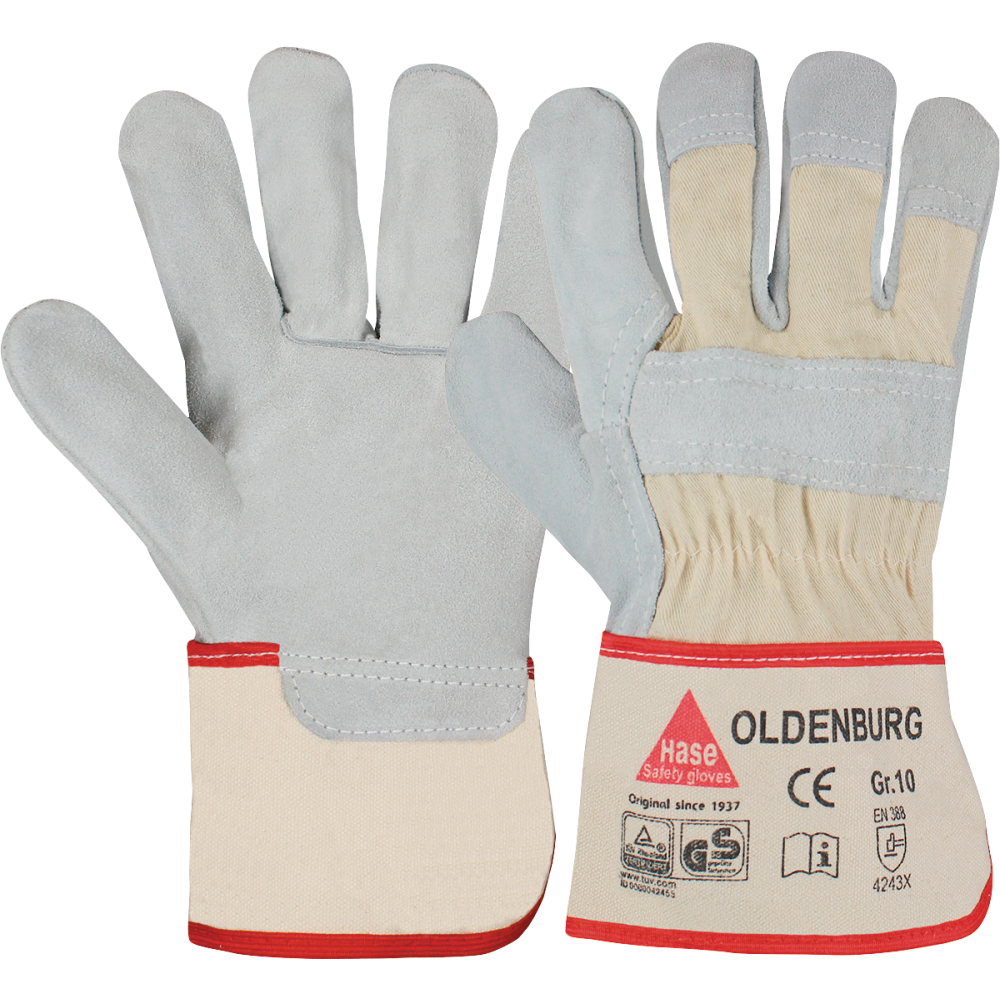 Hase Rindleder-Arbeitshandschuh OLDENBURG natur-beige Gr.10