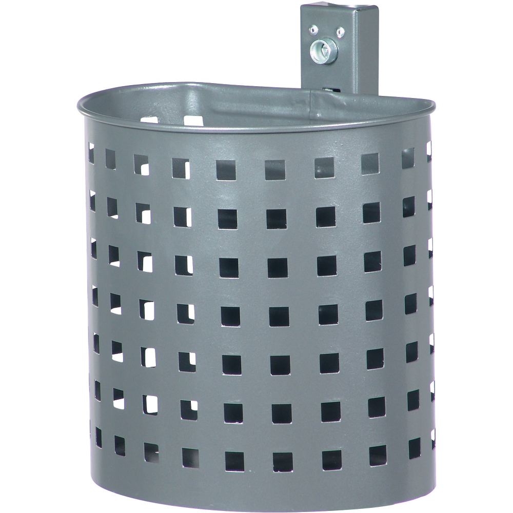 Abfallbeh.20 l halbrund grau Quadratloch