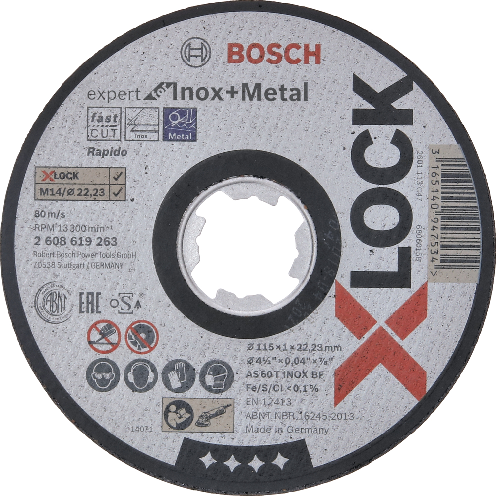 Bosch Trennscheibe PRO Stainless Steel and Metal X-Lock, 125 x 1 x 22.23 mm,