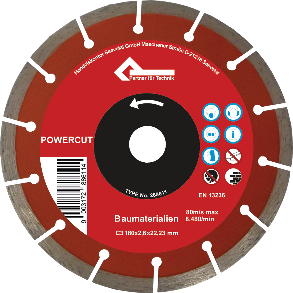 PfT Diamantscheibe Beton Powercut 180x2,6x22,2mm