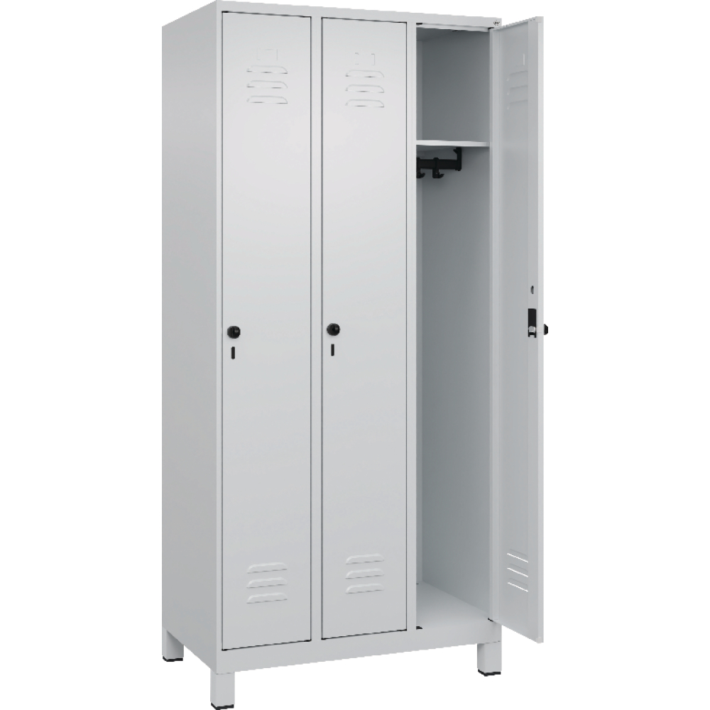 Garderobenschrank m.Füßen B1200xT500xH1950 Korpus RAL 7035
