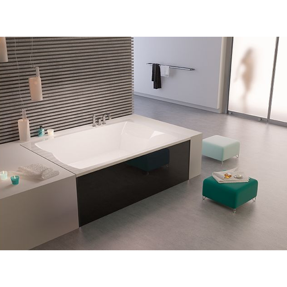 FORMAT Design Glasverkleidung zu Duowanne 180 x 80 cm, sw, für Nische