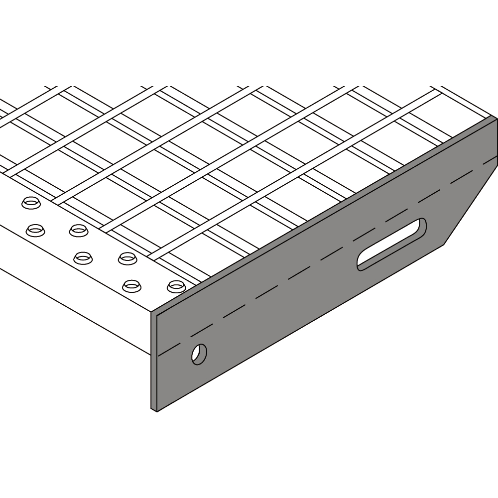 Stufenlaschen roh