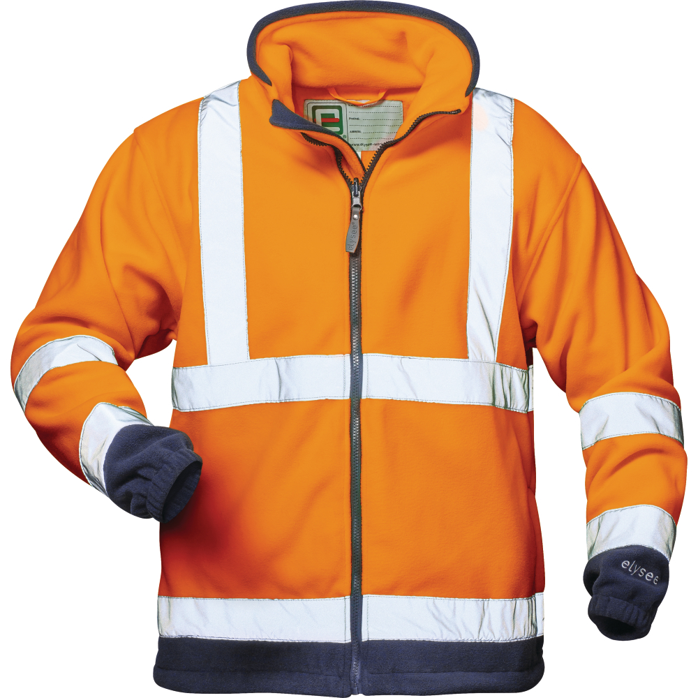 ELYSEE® Warnschutz-Fleecejacke BENEDIKT fluoreszierend orange/marine Gr.3XL
