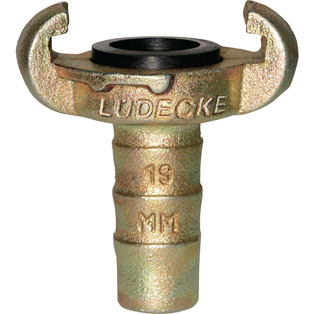 Klauen-Schlauchkupplung DIN 3489, Temperguss, Tülle 10mm, 3/8" LÜDECKE